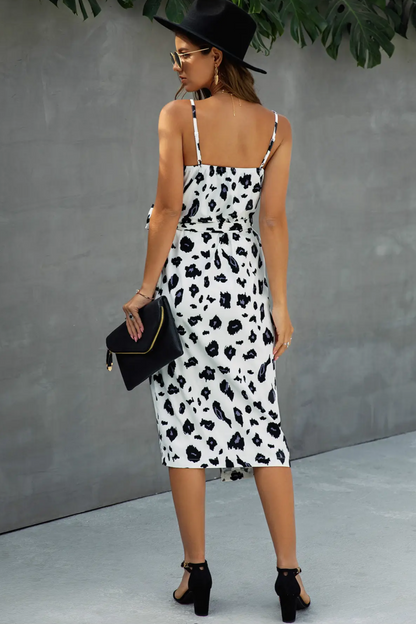 Cheetah Wrap Strap Dress
