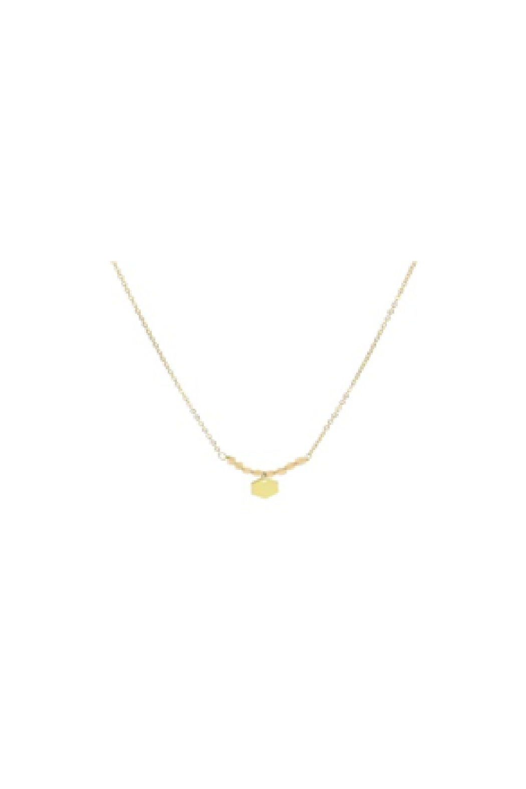 Gold Chain Necklace with Hexagon Charm