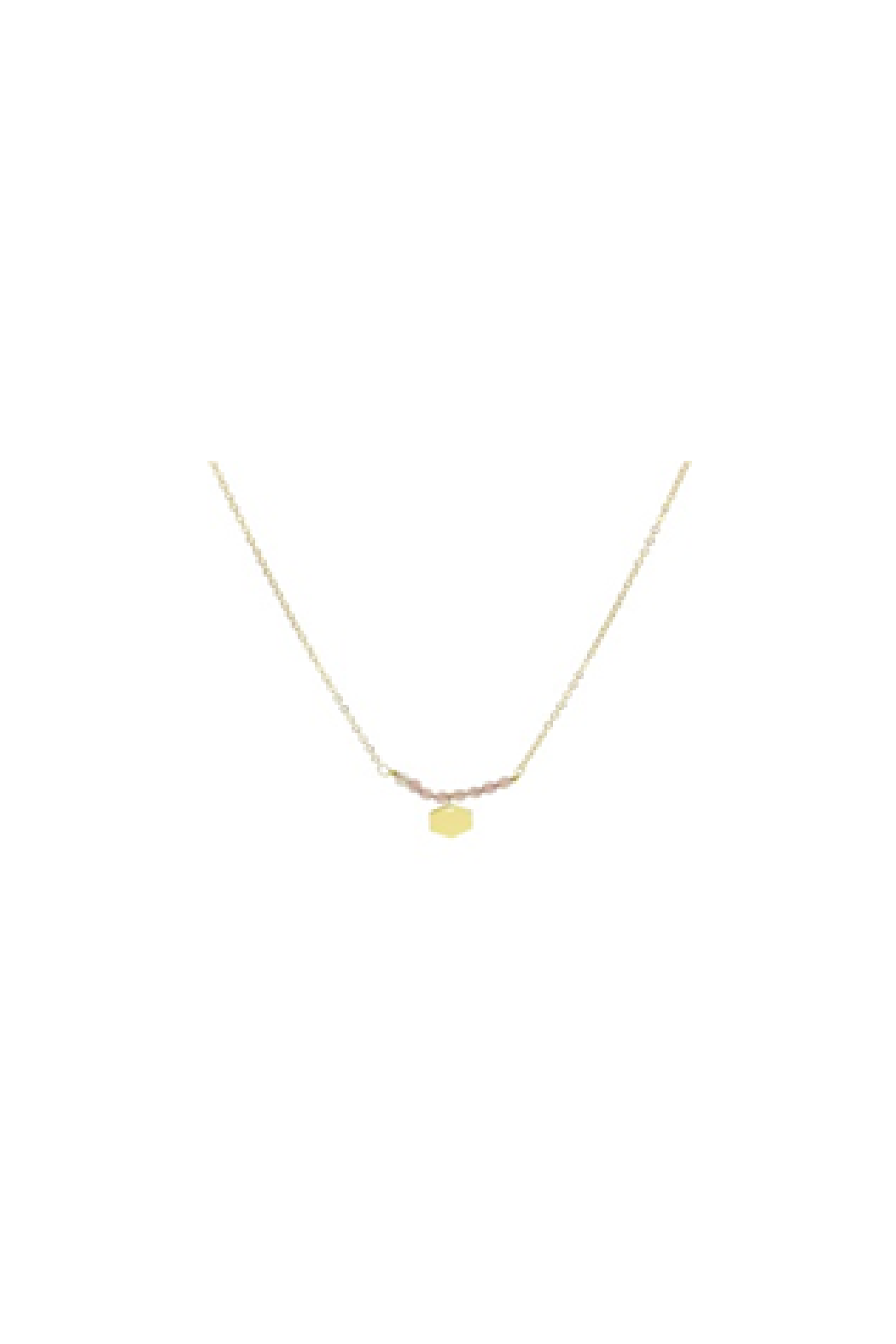 Gold Chain Necklace with Hexagon Charm