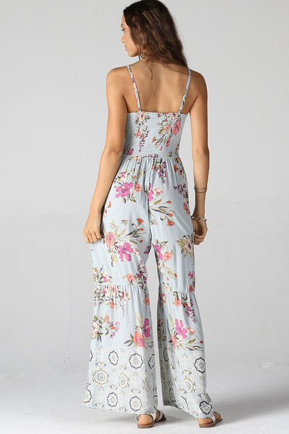 Dove Floral Strap Jumpsuit