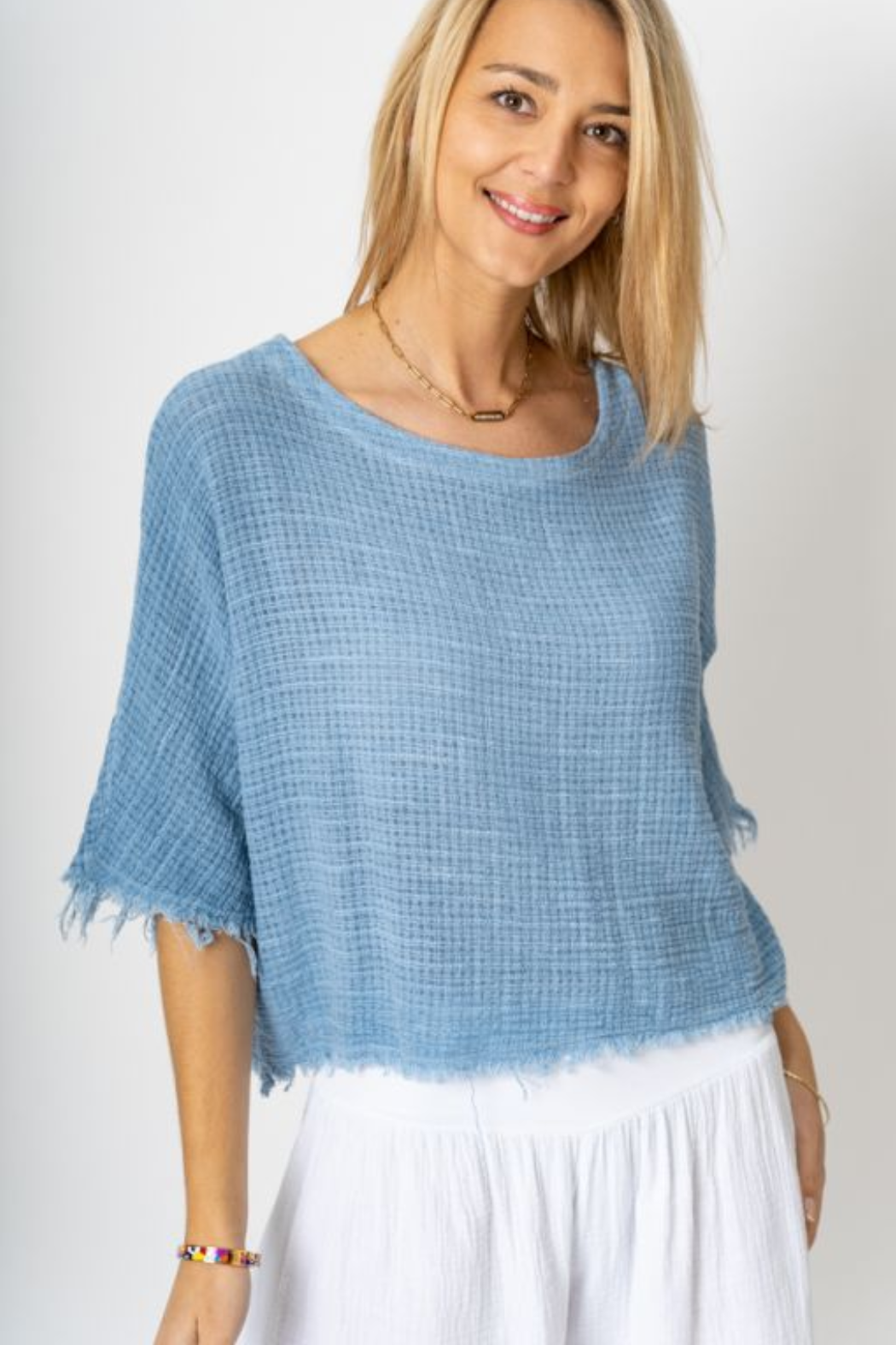 Cotton+Linen Mix Crop Top