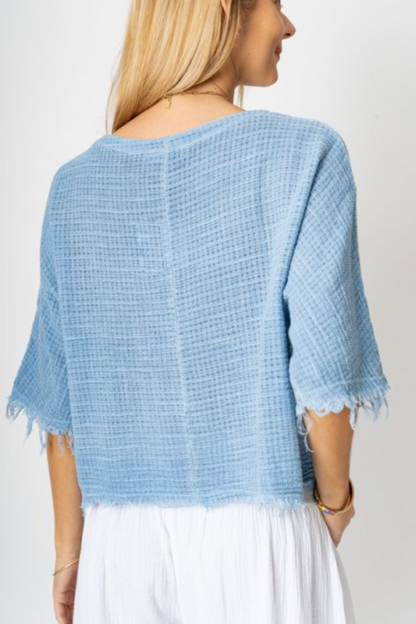 Cotton+Linen Mix Crop Top
