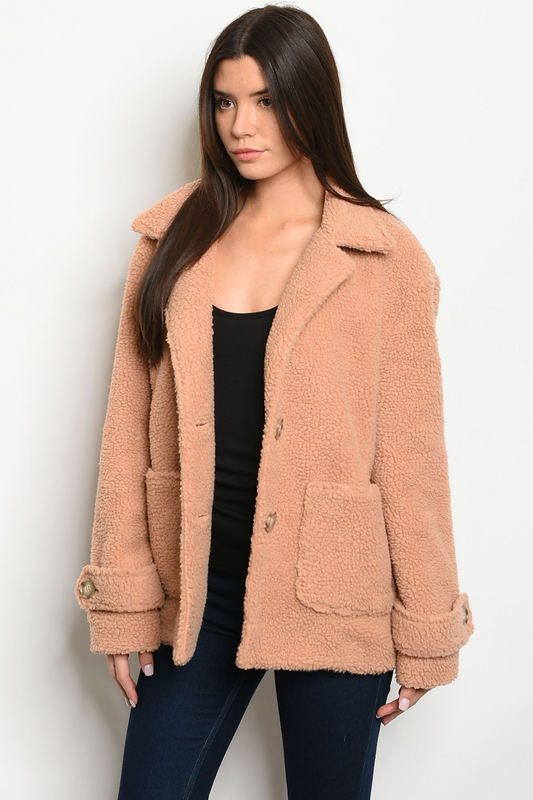 Collar Plush Sweater Coat