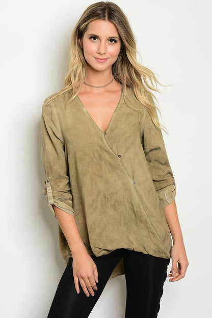 Acid Surplice Mustard Blouse