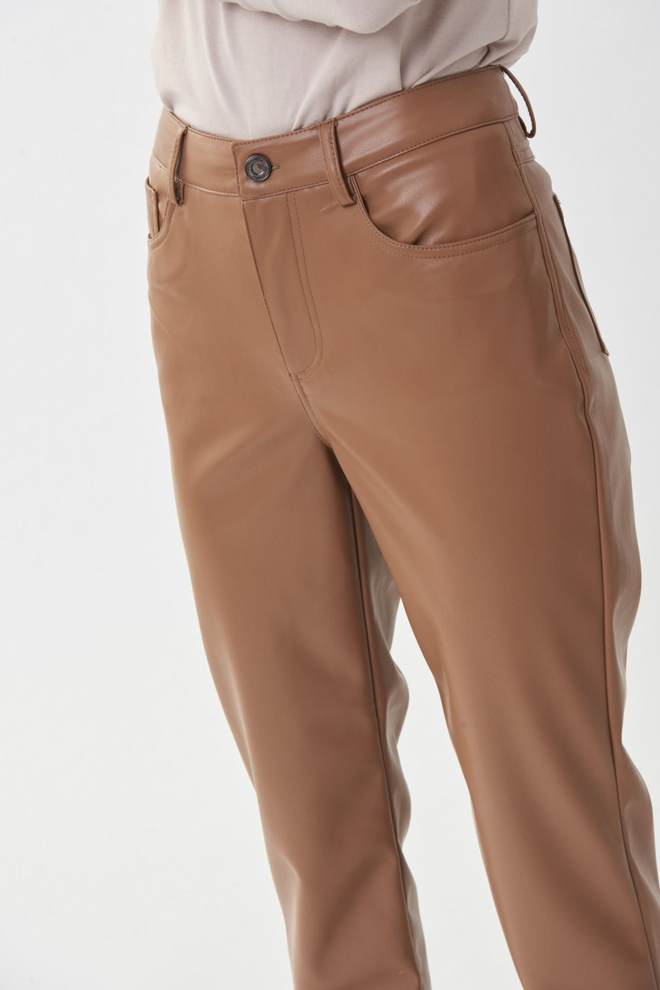 Faux Leather Pants - Nutmeg 223921