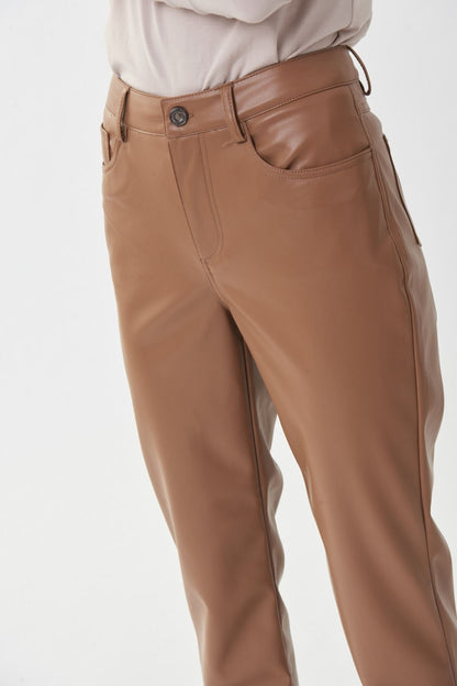 Faux Leather Pants - Nutmeg 223921