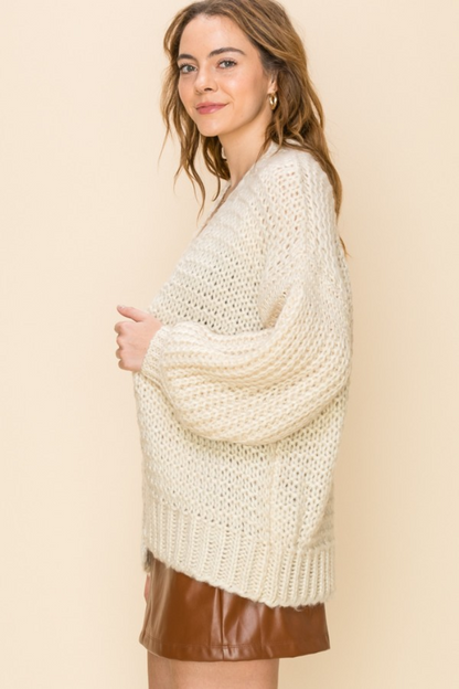 Knit Chunky Open Sweater