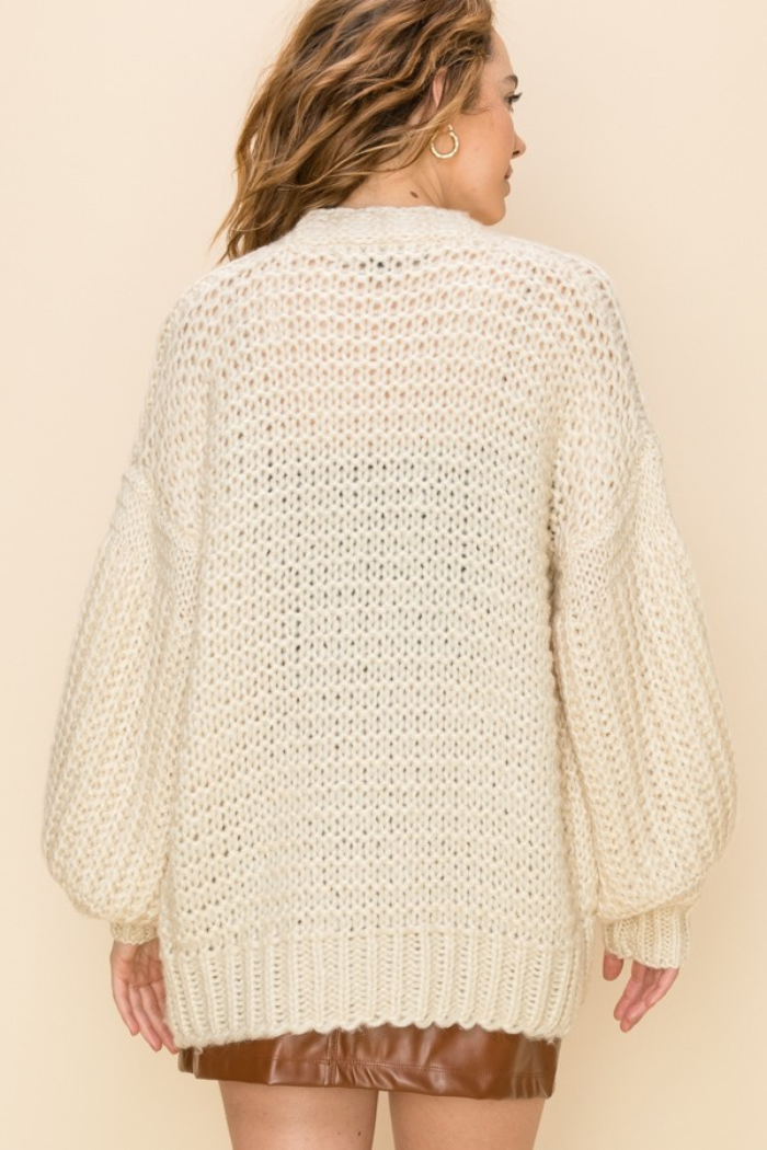 Knit Chunky Open Sweater