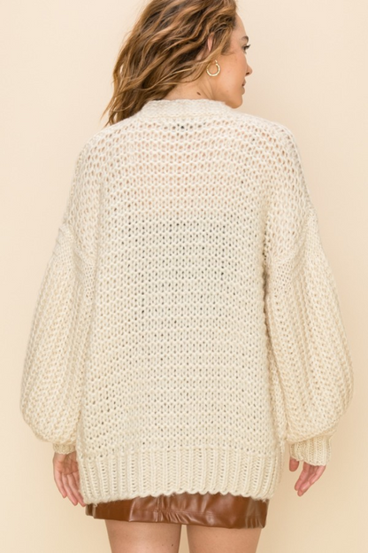 Knit Chunky Open Sweater