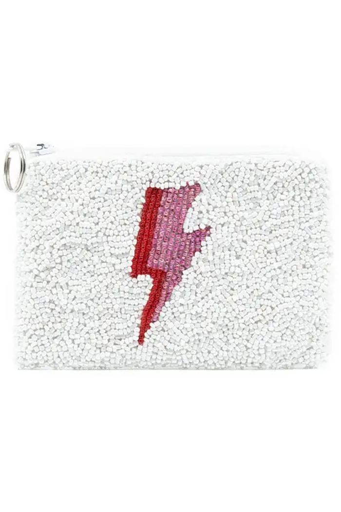 Lightning Bolt Beaded Coin Purse