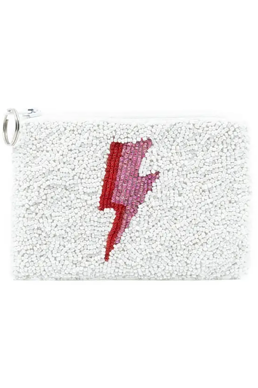 Lightning Bolt Beaded Coin Purse