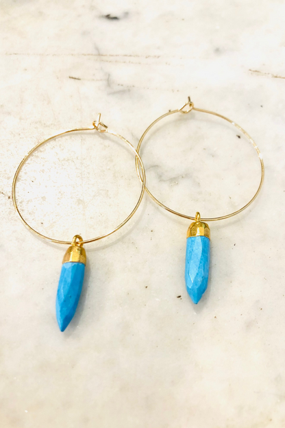 1" Mini Hoops ~ Gemstone Spike