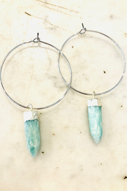 1" Mini Hoops ~ Gemstone Spike