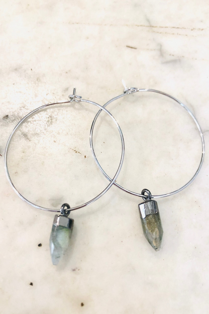 1" Mini Hoops ~ Gemstone Spike