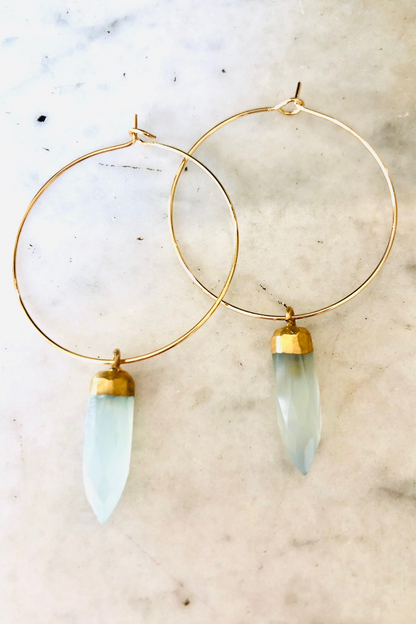 1" Mini Hoops ~ Gemstone Spike