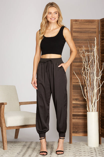 Satin Jogger Pants