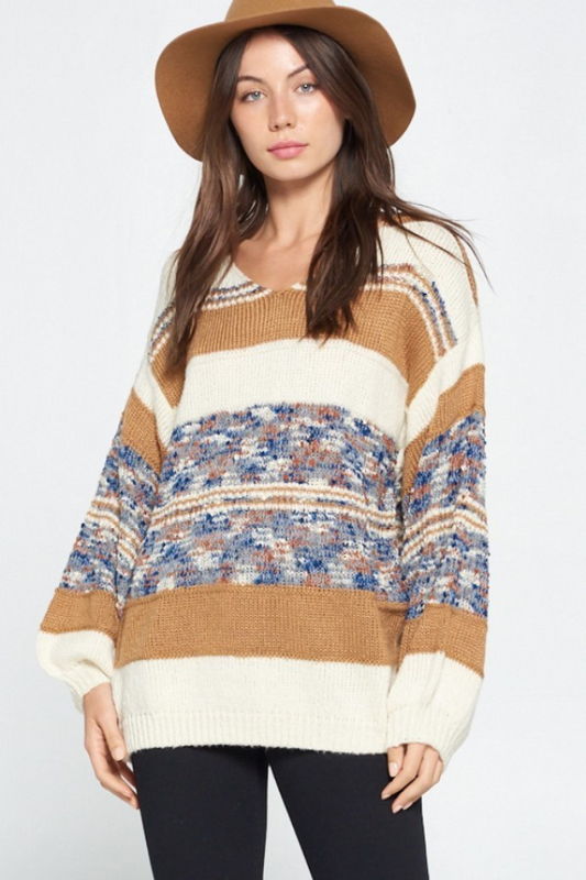 Color Block Mustard Sweater