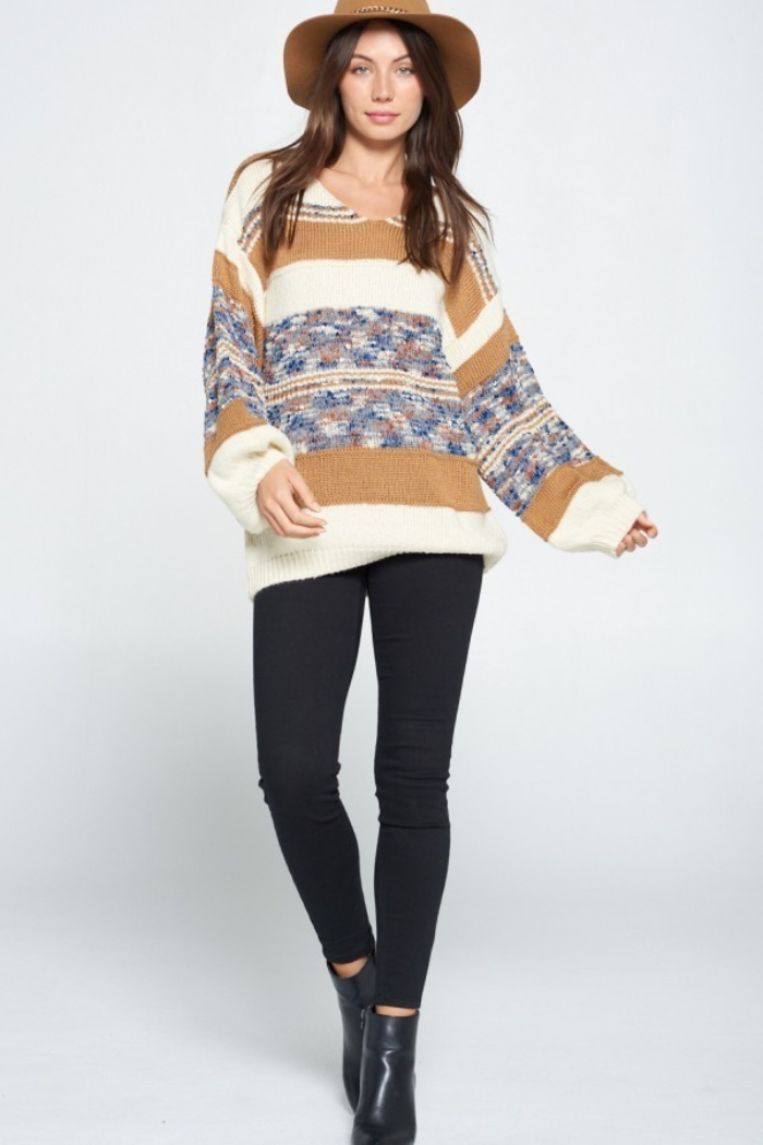 Color Block Mustard Sweater