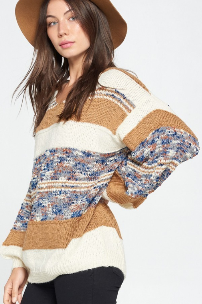 Color Block Mustard Sweater