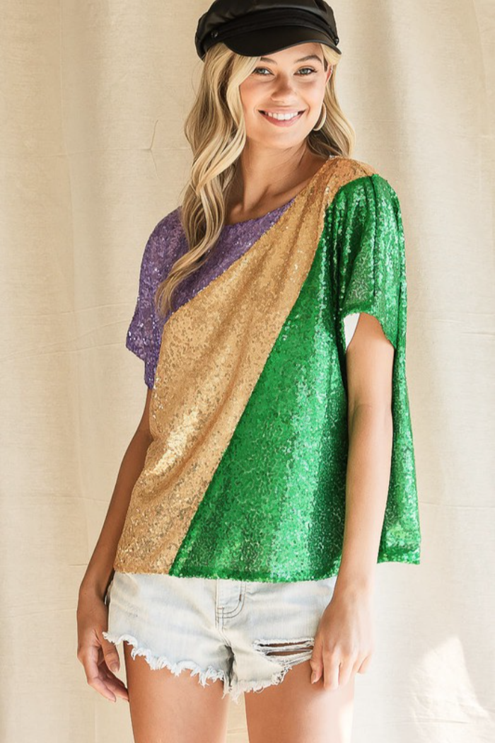 Mardi Gras Glamour Top