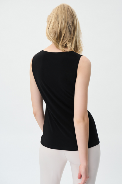 Joseph Ribkoff V-Neck Top with Hardware Detail