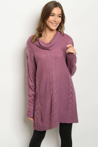 Berry Knit Tunic Sweater