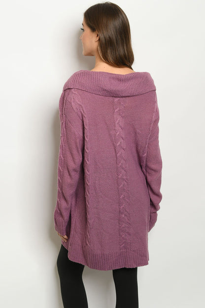 Berry Knit Tunic Sweater