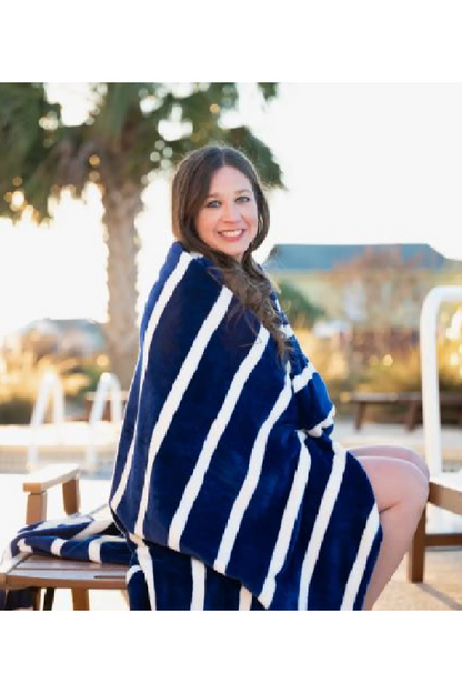 Navy Stripe Blanket