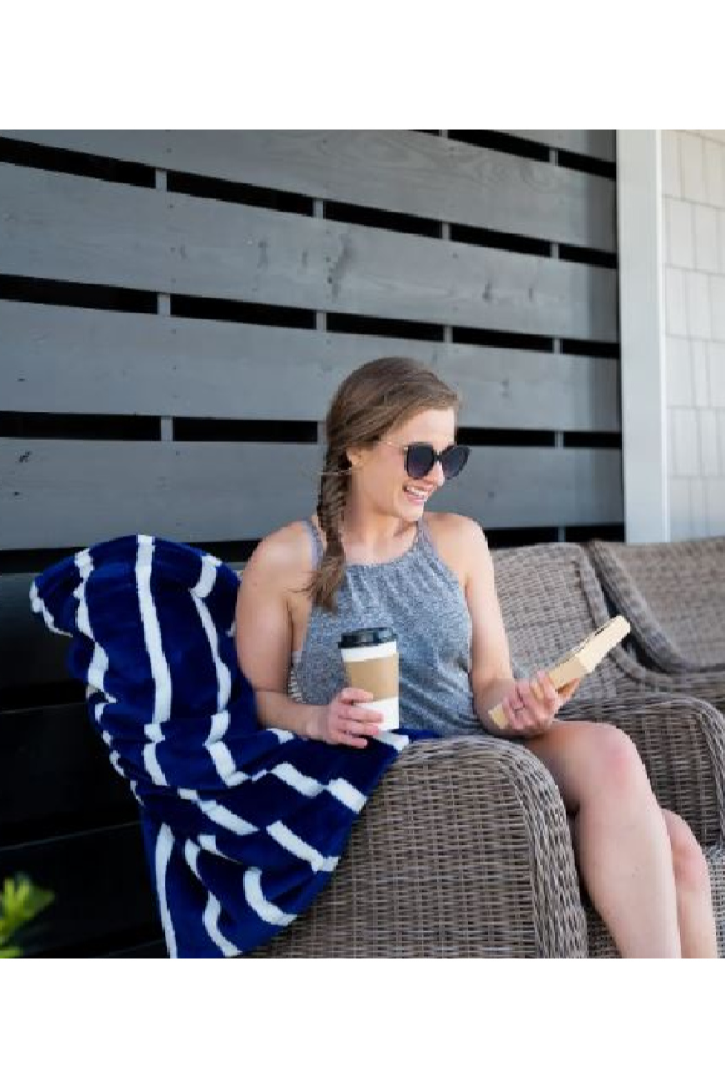 Navy Stripe Blanket