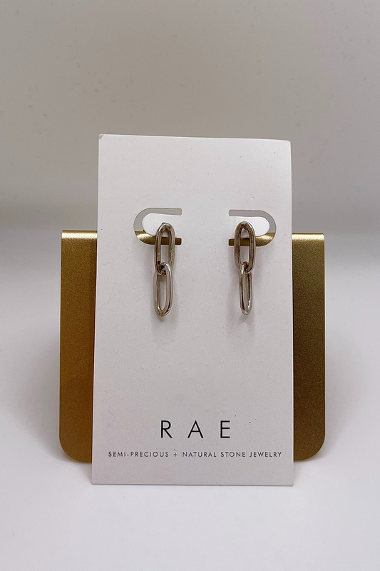 Double Link Sterling Silver Earrings