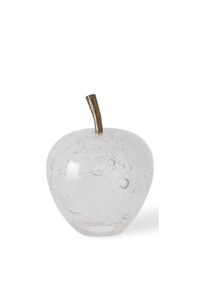 CLEAR GLASS APPLE W/SOLID BRASS STEM