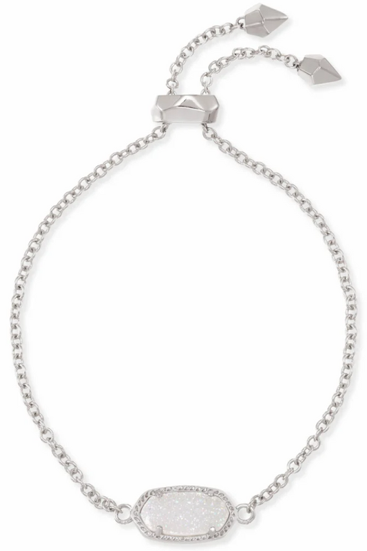 Elaina Delicate Chain Bracelet Silver Iridescent Drusy