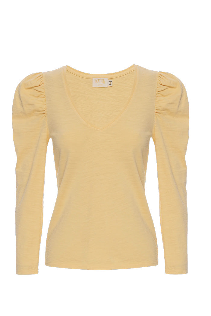 Saige V Neck Puff Sleeve Top