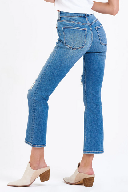 JEANNE HIGH RISE CROPPED FLARE JEANS GOLDEN GATE