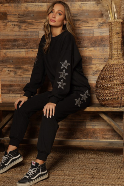 French Terry 3 Stud Star Joggers