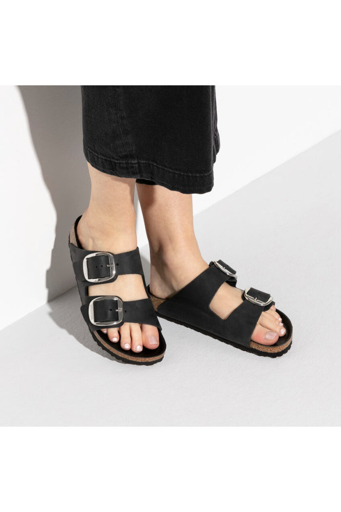 BIRKENSTOCK BIG BUCKLE IN BLACK OILED LEATHER