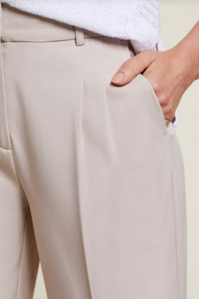 Wide Leg Pleated Trousers