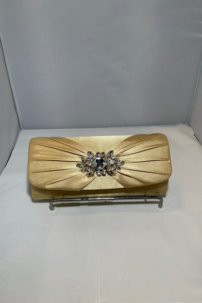 Satin Rhinestone Clutch