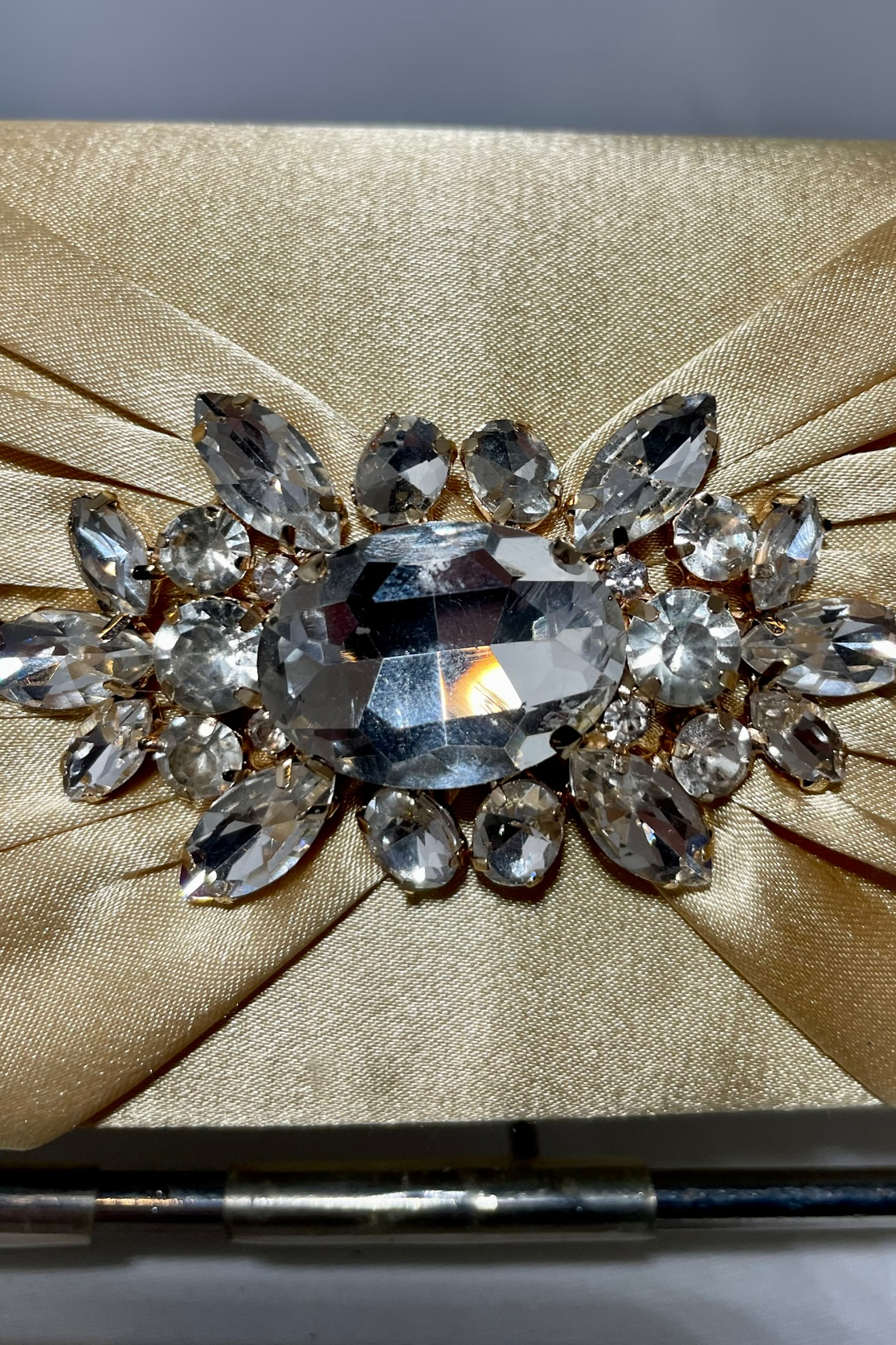 Satin Rhinestone Clutch