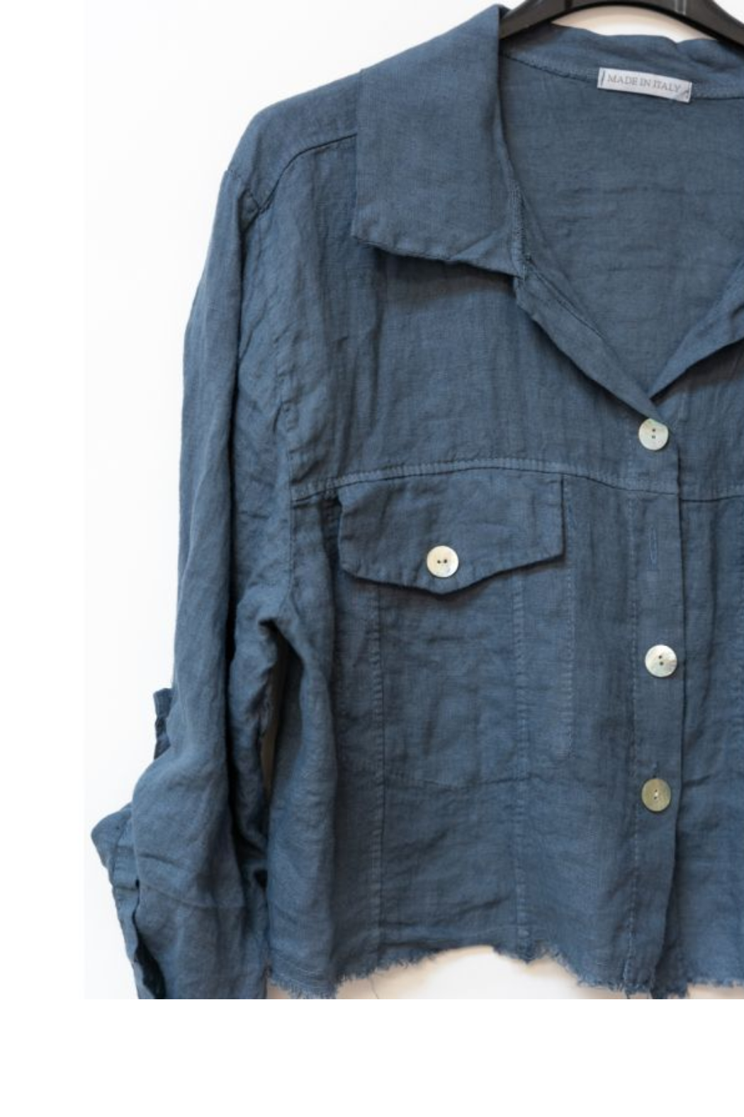 Linen Raw Edge Crop Top/Jacket
