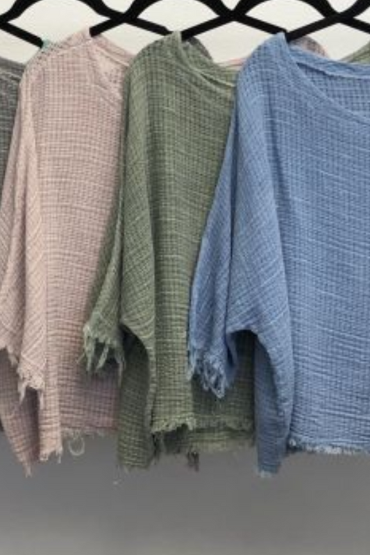 Cotton+Linen Mix Crop Top
