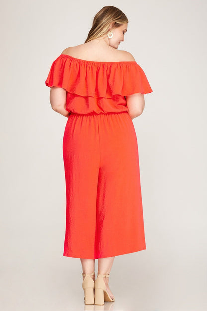 Ruffled Off-Shoulder Jumpsuit