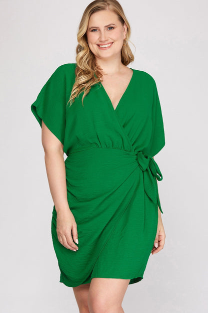 Dolman-Sleeve Side-Tie Dress