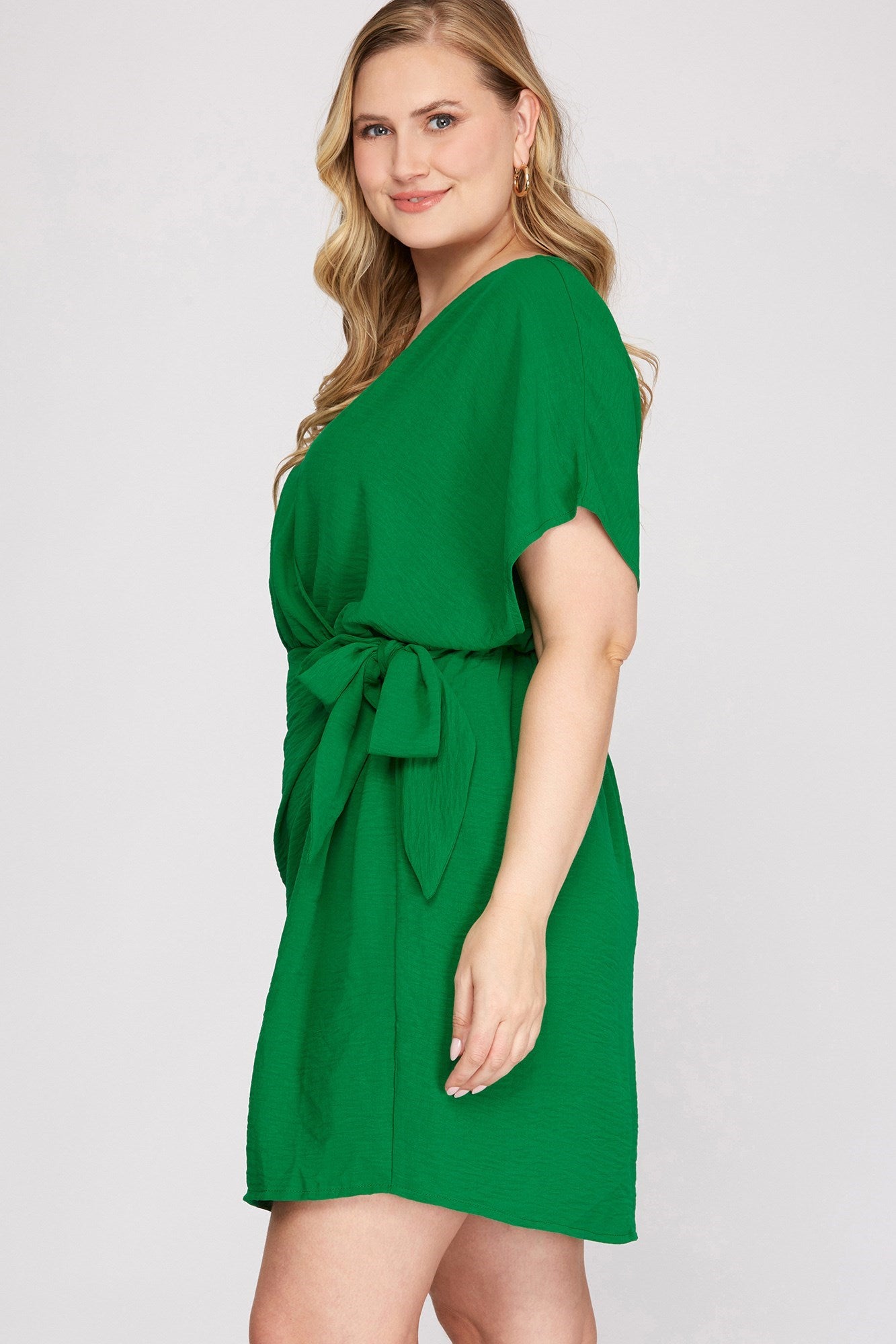 Dolman-Sleeve Side-Tie Dress