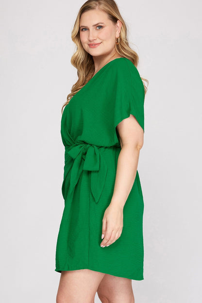 Dolman-Sleeve Side-Tie Dress
