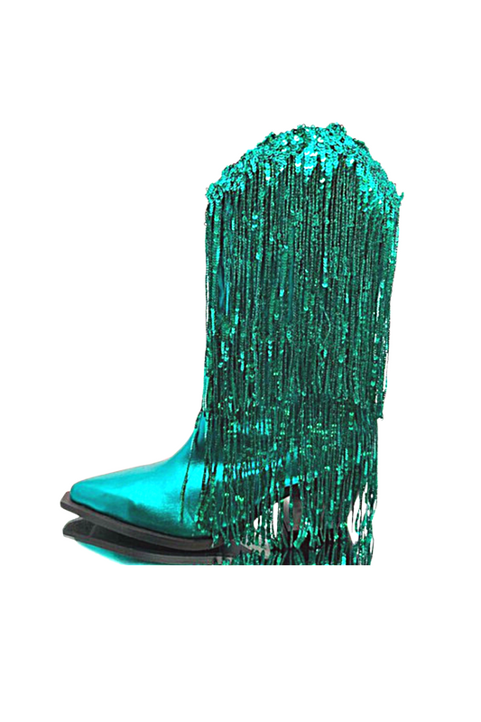 Miley-10 Fringe Sequin Boot