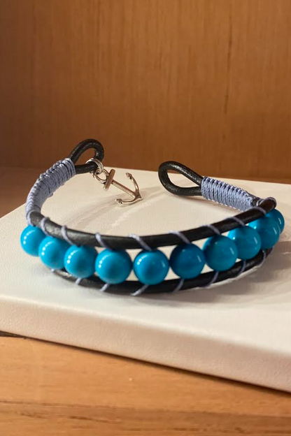 Men's Beads & Stone Bracelets AUTHENTIC LEATHER