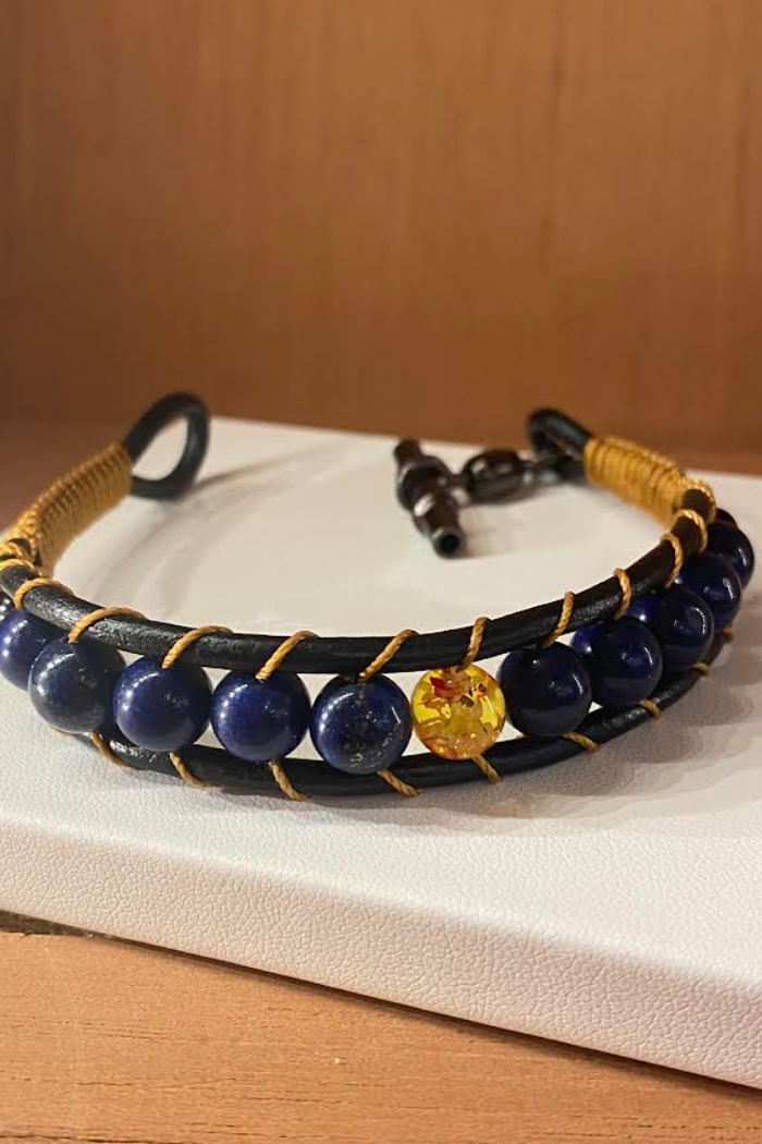 Men's Beads & Stone Bracelets AUTHENTIC LEATHER