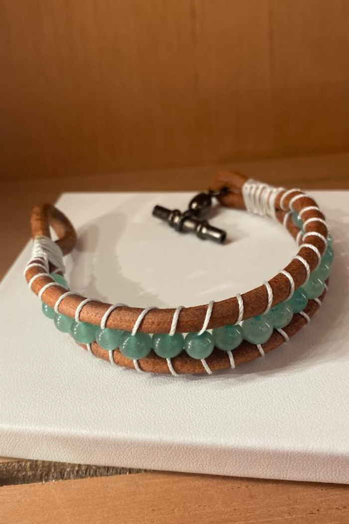 Men's Beads & Stone Bracelets AUTHENTIC LEATHER