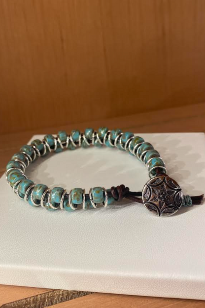 Men's Beads & Stone Bracelets AUTHENTIC LEATHER